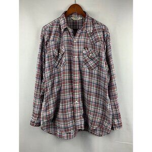 Key Imperial Mens Plaid Button-Up Shirt Size L